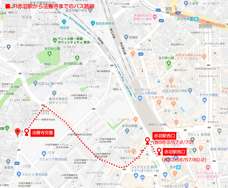 赤羽駅からのバス路線